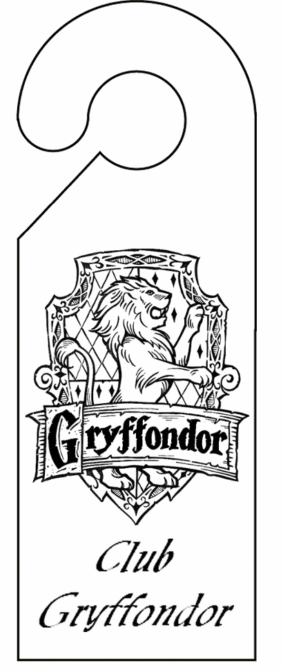 pancarte de porte gryffondor